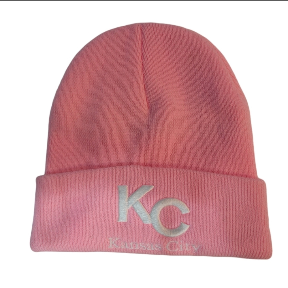 Women's    OS    KC Hat    Stocking Cap   Pink & White